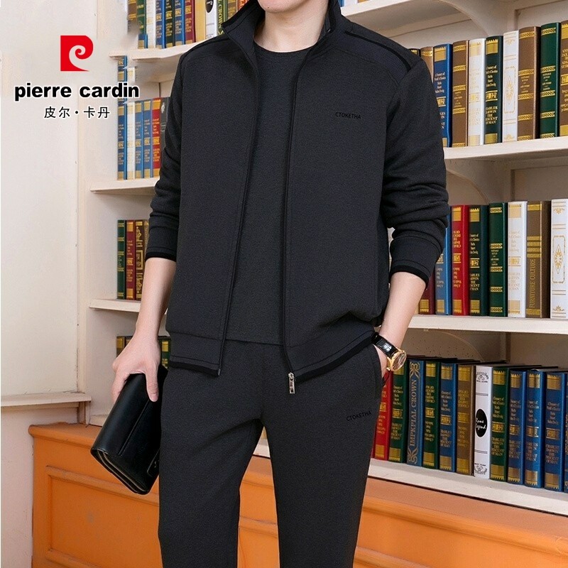 皮尔卡丹运动服套装男士中老年2024春秋季中年休闲爸爸三件套外套,男装,休闲运动套装,淘宝优惠券,粉丝福利购,淘宝优惠卷