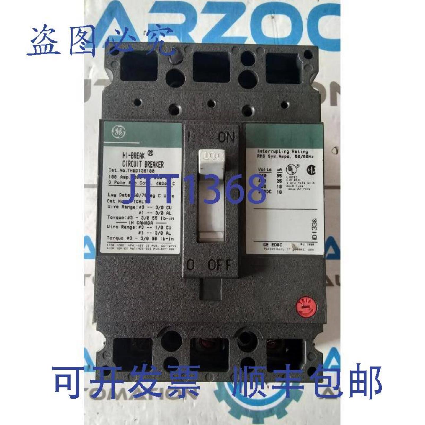 供应Ge THED136100 高断路断路器 3p 100a 安培 600v-ac