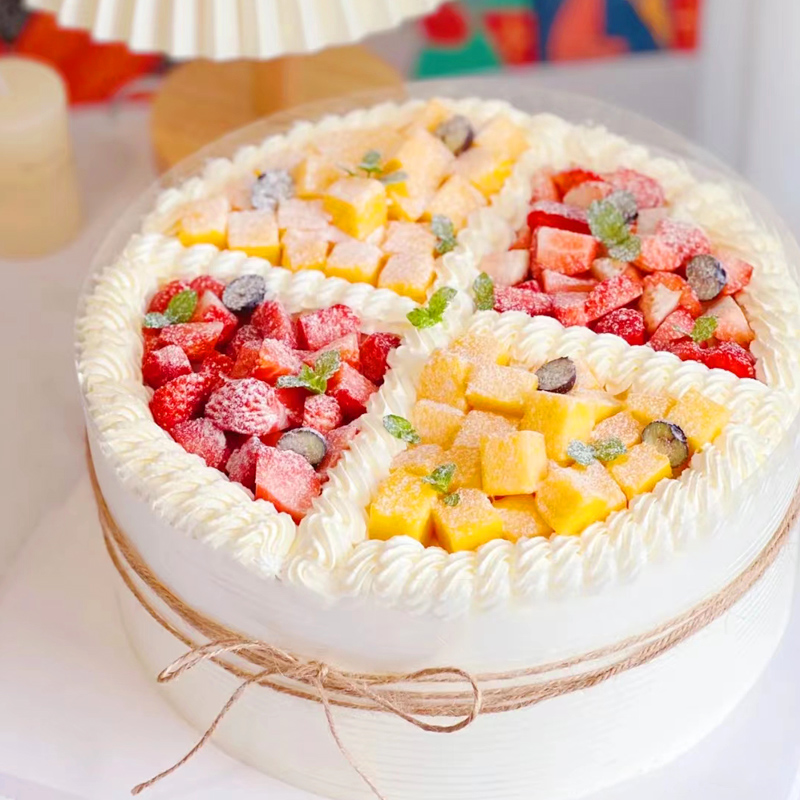 新鲜水果拼盘草莓动物奶油生日蛋糕同城配送上海苏州厦门当天现做
