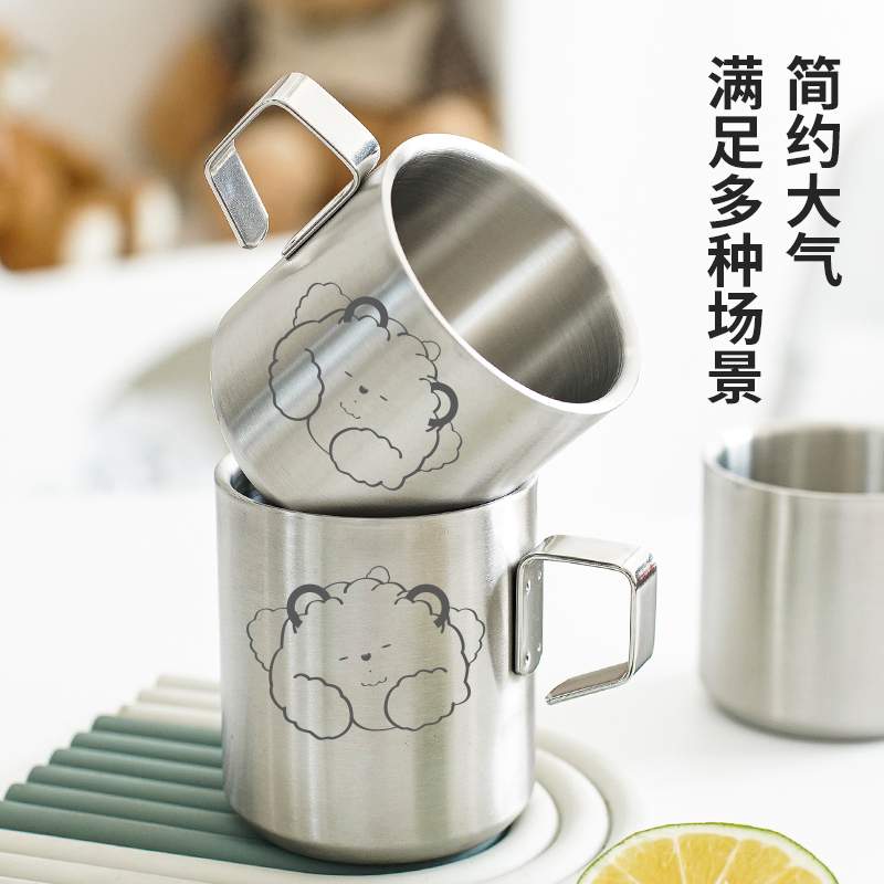 进口品质双层特厚不烫手儿童杯