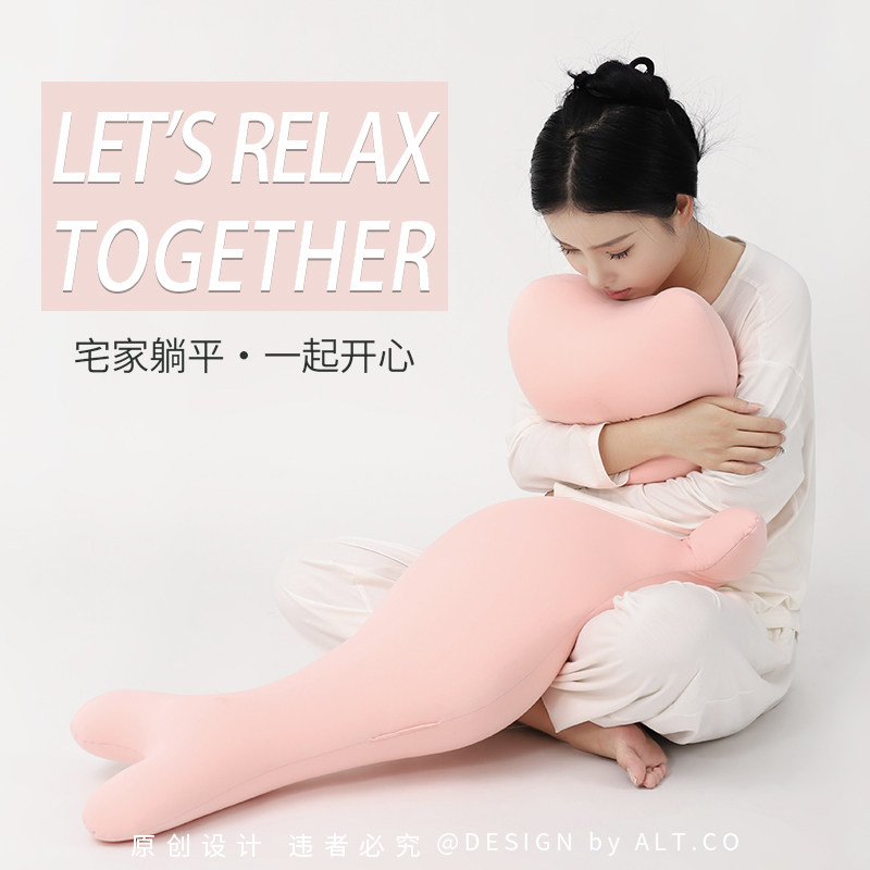 海豚玩偶睡觉抱枕抱睡公仔可爱床上侧睡夹腿女生专用安抚长条枕头