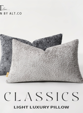 灰色沙发抱枕套不含芯客厅轻奢高级感腰枕方形靠垫床头靠背靠枕头