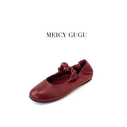 MEICY GUGU·2025新款真皮圆头女软底芭蕾舞单鞋百搭玛丽珍小皮鞋