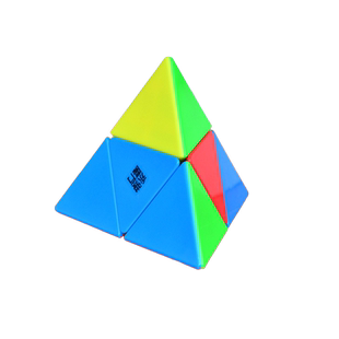 二阶金字塔魔方实色免贴纸趣味益智儿童课间玩具礼物顺滑比赛用