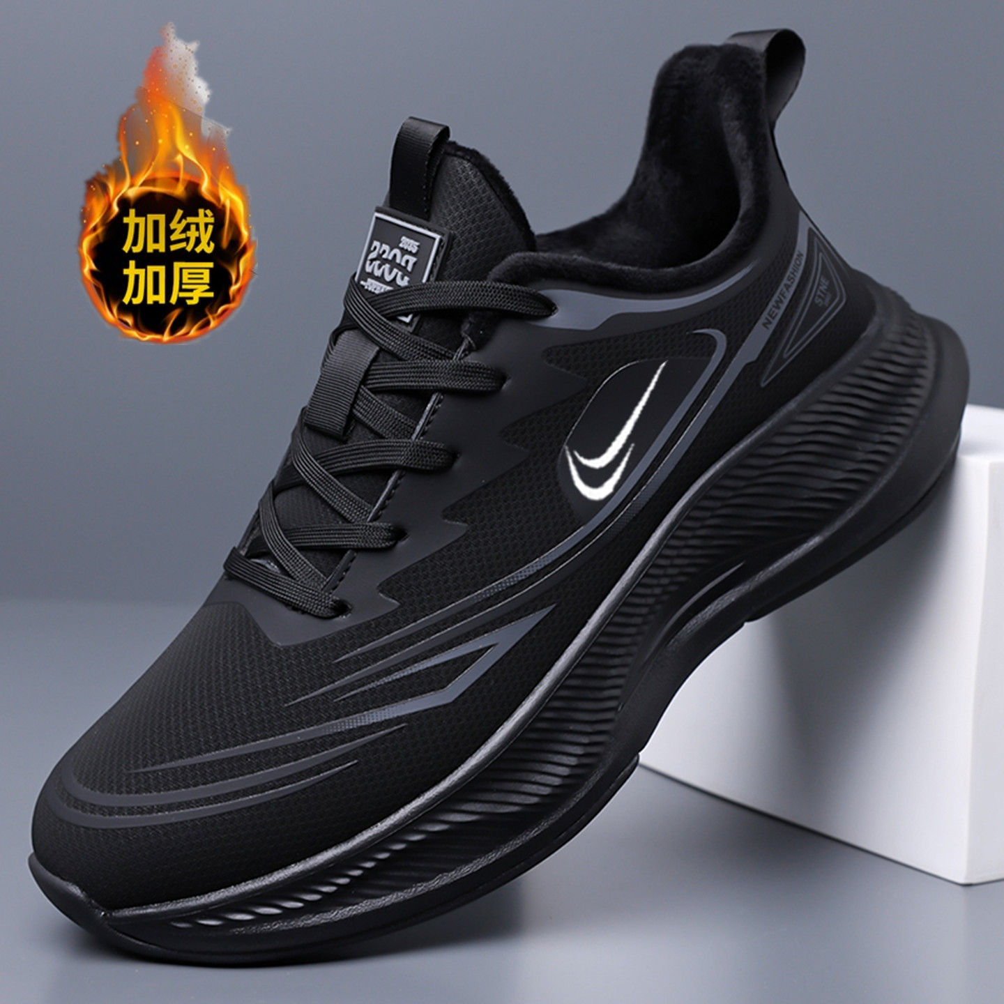 官方旗舰店男鞋秋冬真皮运动鞋休闲软底超轻减震跑步鞋轻便旅游鞋