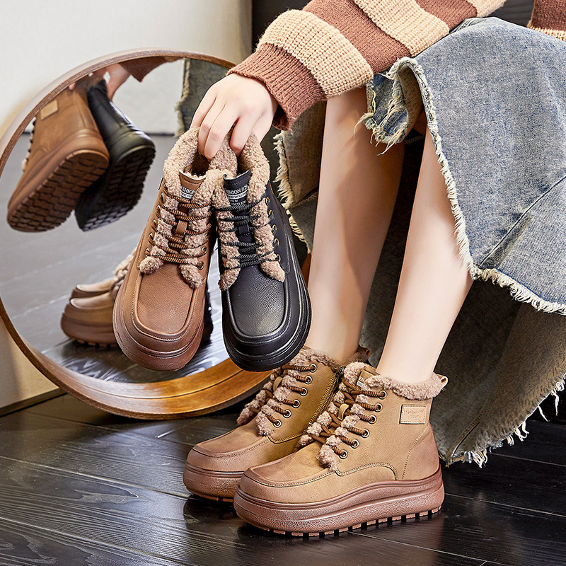 新款厚底雪地靴女2025冬