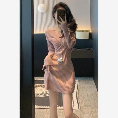 小香风针织连衣裙女冬季