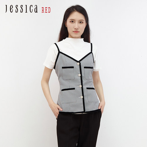 显瘦JESSICARED小香风背心吊带