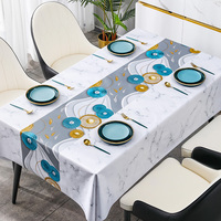 桌布免洗防油防水防烫pvc长方形桌垫轻奢高级感餐桌客厅茶几台布