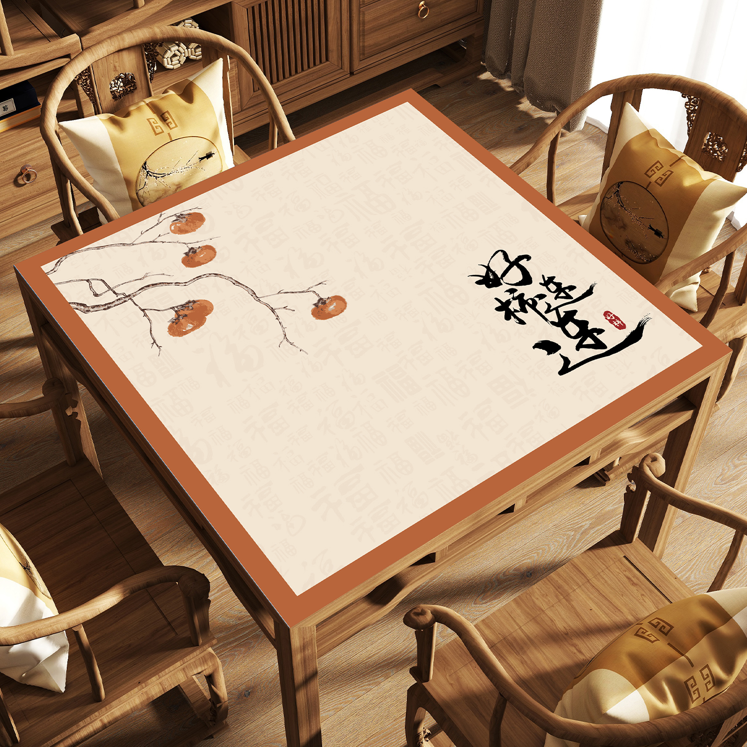 麻将桌桌布专用桌垫掼蛋桌布打扑克牌加厚消音正方形硅藻泥牌垫子