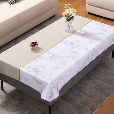 新款客厅长方形茶几桌布垫布现代简约防水防油防烫免洗家用台布
