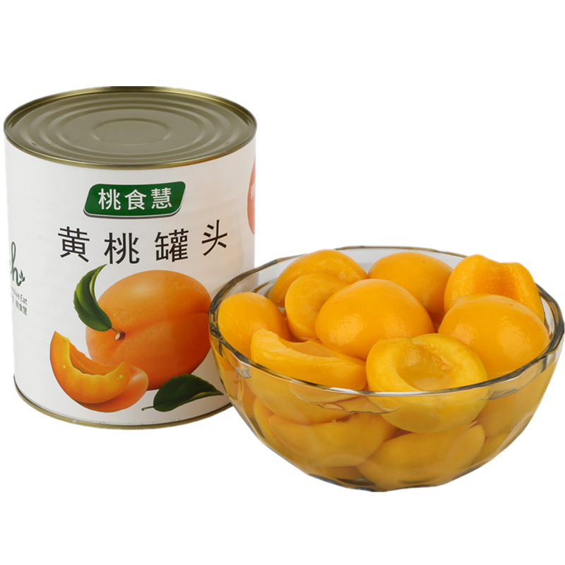 桃食慧新款3kg大桶商用黃桃罐頭新鮮碭山水果烘焙餐飲自助餐串串