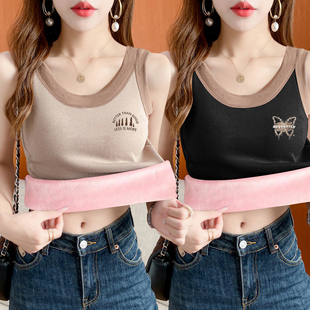 单/两件保暖背心女加绒加厚冬季内搭小t吊带内衣美背上衣打底衫女