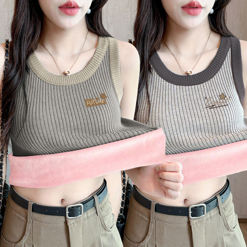 保暖背心女加绒加厚冬季新款上衣