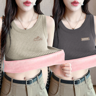 单/两件保暖背心女加绒加厚冬季内搭小t吊带内衣美背上衣打底衫女