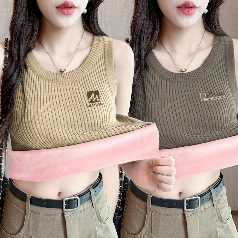 保暖背心女加绒加厚冬季新款上衣