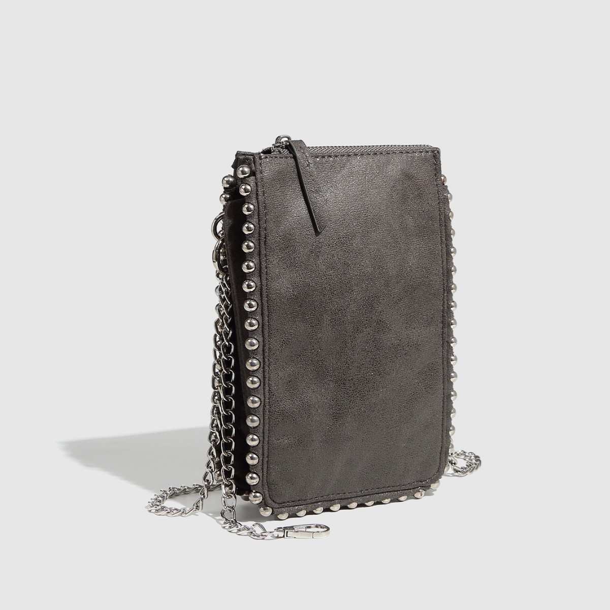 欧美新款女包竖款金属链条圆珠单肩斜挎包装手机小背包逛街百搭