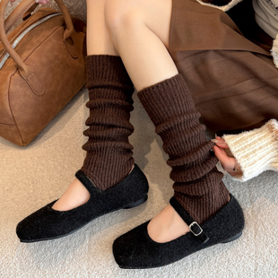 羊毛袜套女踩脚堆堆袜秋冬保暖y2k小腿袜配雪地靴琥珀流光风长袜