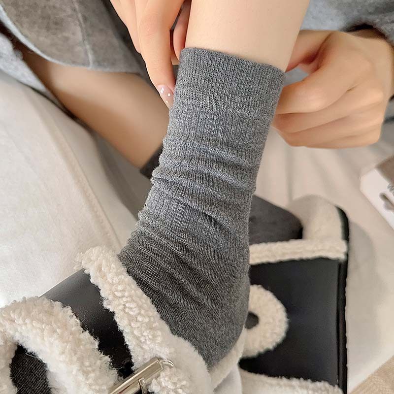 灰色袜子女中筒袜春秋季纯棉ins潮韩系竖条纹显瘦运动日系堆堆袜,女士内衣/男士内衣/家居服,中筒袜,淘宝优惠券,粉丝福利购,淘宝优惠卷