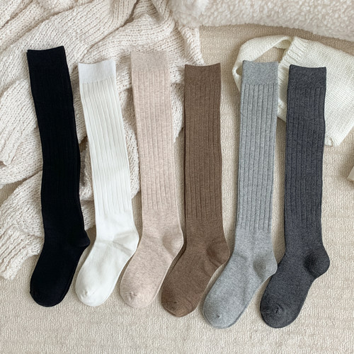 miu系走秀款竖条纹小腿袜
