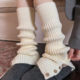 针织开口纽扣袜套袜子女秋冬加厚保暖小腿套配博肯鞋 长筒袜堆堆袜