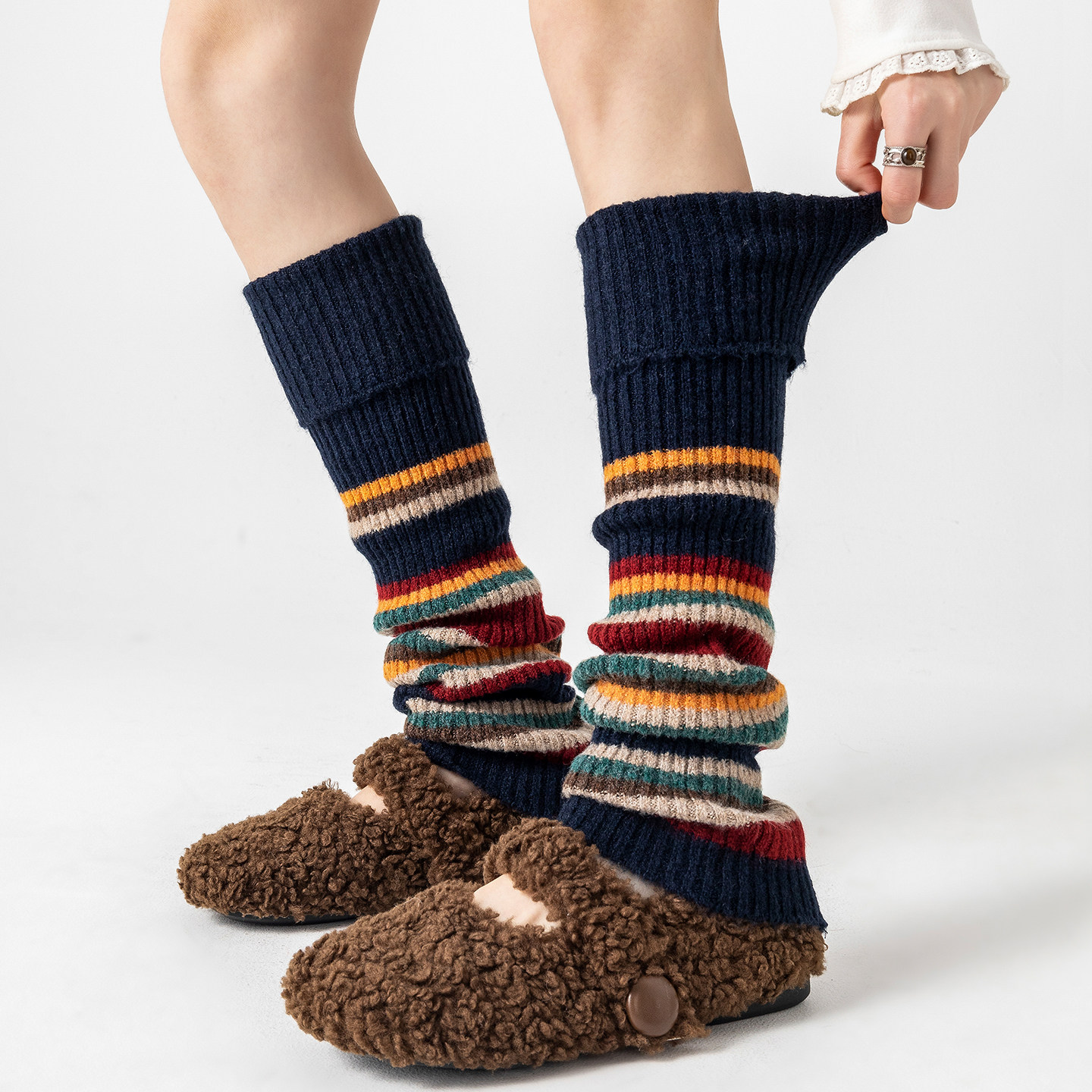 美式复古袜套小腿堆堆袜子女秋冬季加厚保暖羊毛瑜伽袜民族风靴袜,女士内衣/男士内衣/家居服,长筒袜,淘宝优惠券,粉丝福利购,淘宝优惠卷