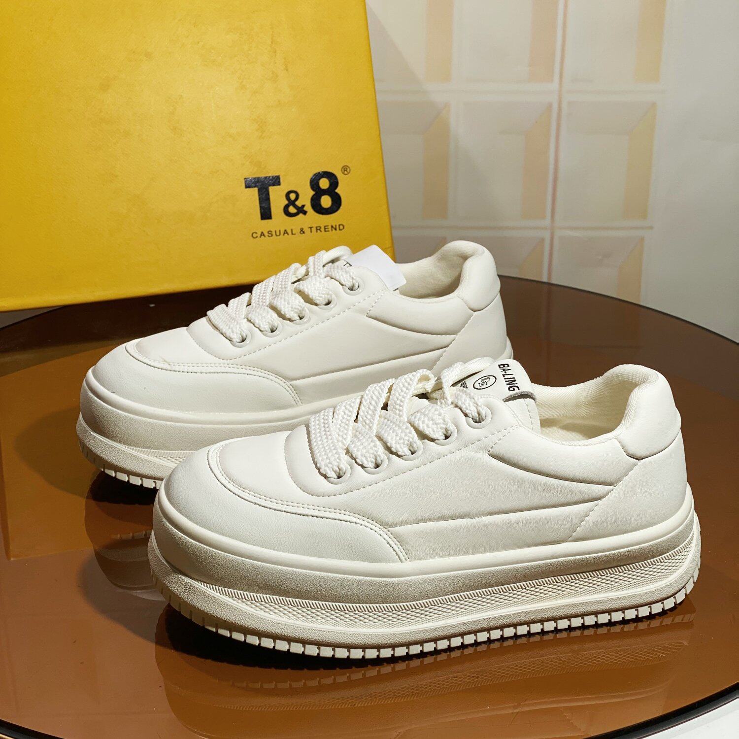 6T1552B101837清仓T8品牌撤柜断码运动鞋休闲鞋板鞋小白鞋厚底