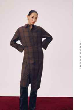 Rouge Architecte 意大利精纺羊毛围裹式衬衫裙