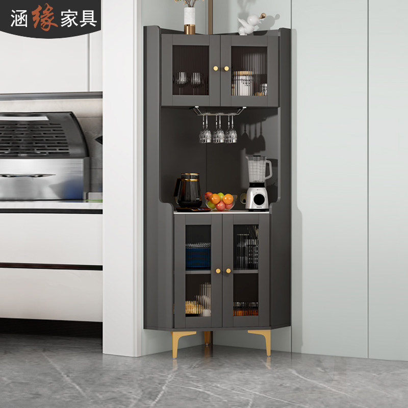 轻奢三角形转角柜客厅岩板多功能