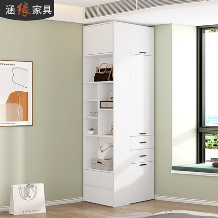 现代简约转角衣柜收纳柜家用卧室墙角柜收纳侧边储物柜大衣橱7A25