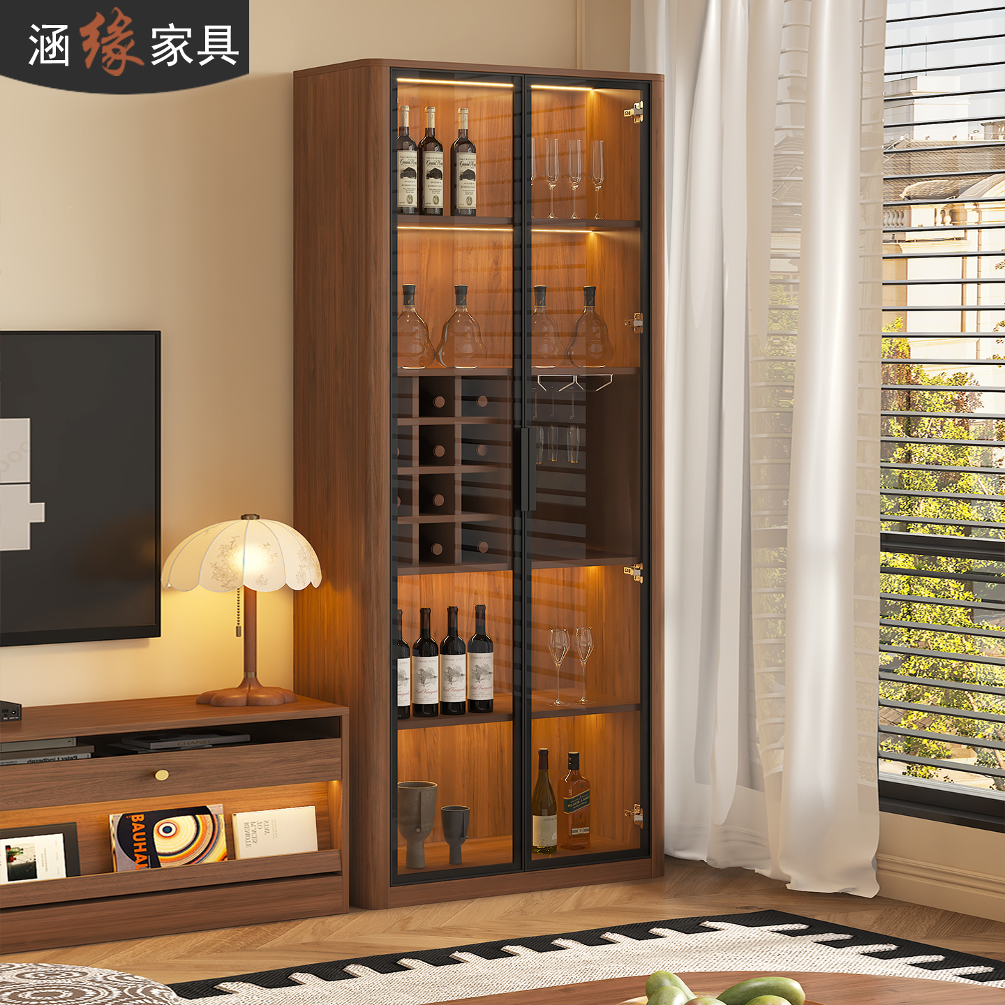 玻璃酒柜客厅靠墙小酒柜展示柜