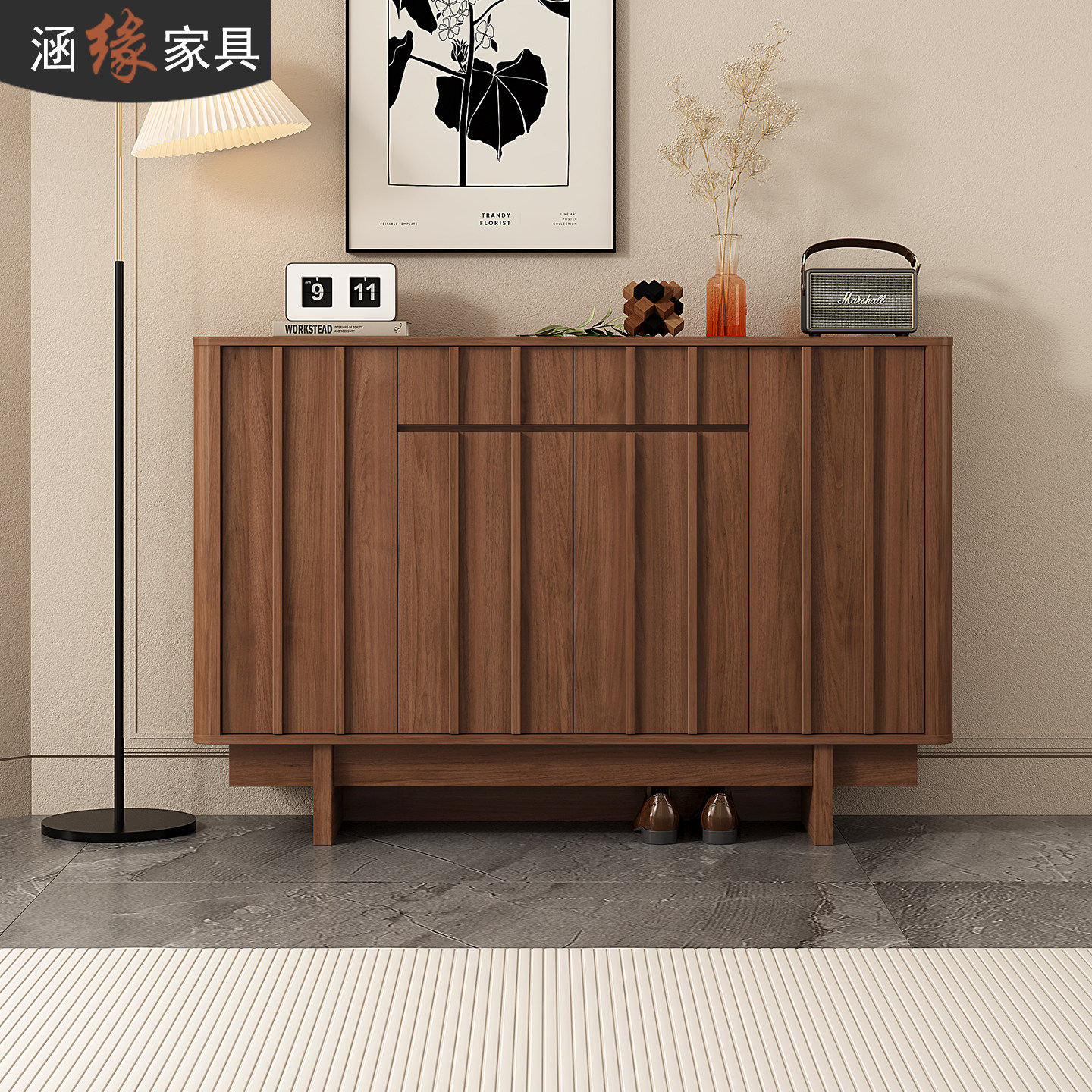 中古风鞋柜家用门口骨骼线收纳储物柜入户玄关柜一体靠墙鞋架N101,住宅家具,鞋柜,淘宝优惠券,粉丝福利购,淘宝优惠卷