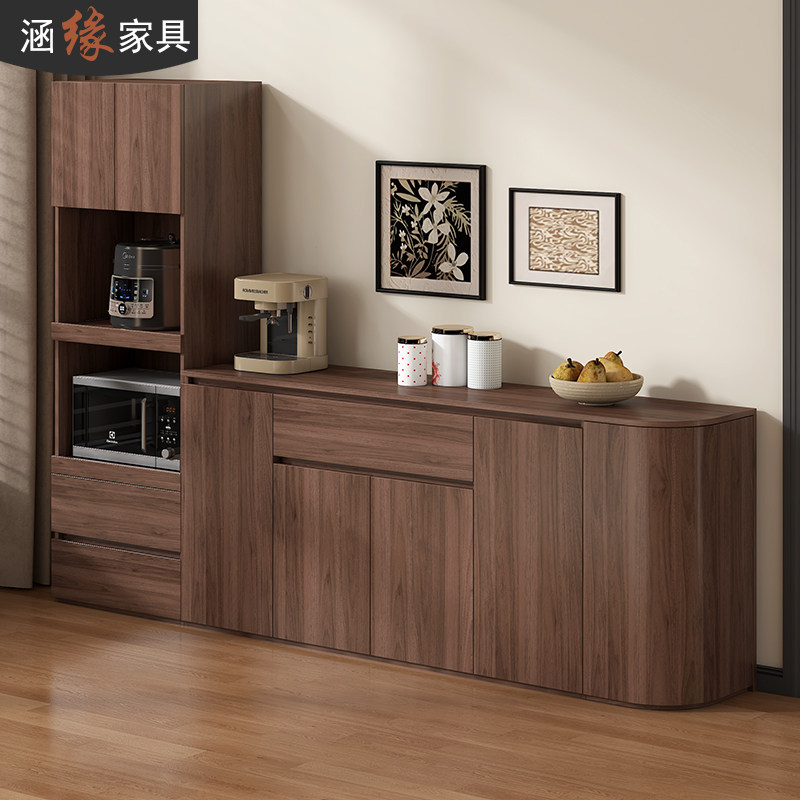 中古风圆弧餐边柜高低组合柜靠墙一体储物柜客厅茶水柜7G389-1,住宅家具,餐边柜,淘宝优惠券,粉丝福利购,淘宝优惠卷