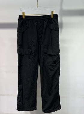 TOPSTONE机能工装裤镜片褶皱直筒运动休闲裤C-P金属尼龙长裤