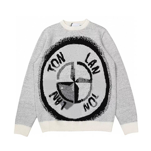 topstoney2025新款石头毛衫卫衣大LOGO阔幅提花毛衣冬季针织衫