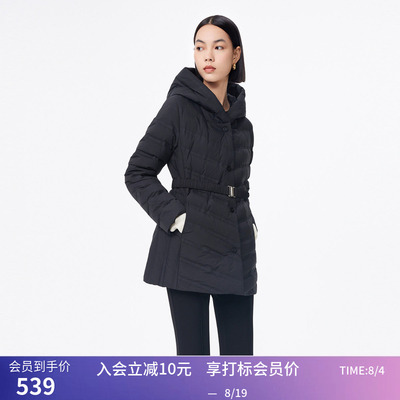 秒杀LILY冬新款女装保暖鹅绒时尚休闲连帽羽绒服外套中长款小个子