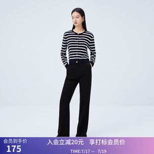 【商场同款】LILY夏新款女装气质通勤复古优雅高腰微喇休闲裤