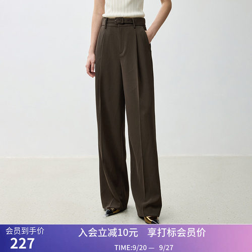 【商场同款】LILY秋新款高腰骨感显瘦百搭通勤阔腿裤休闲裤女