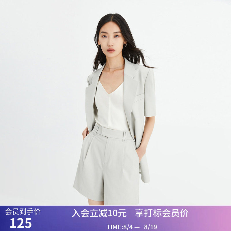 【商场同款】LILY秋新款女装时尚通勤显瘦休闲西装短裤小个子