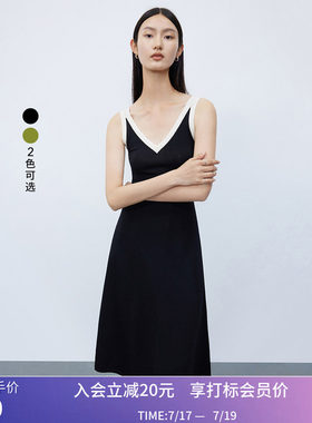 【专柜甄选】LILY秋新款女装针织吊带连衣裙仙女裙子气质超仙