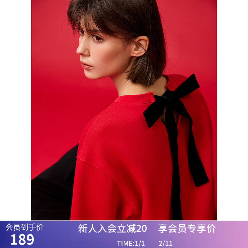 【苹果猫卫衣】LILY冬新款女装圣诞猫咪休闲加绒圆领红色卫衣,女装/女士精品,卫衣/绒衫,淘宝优惠券,粉丝福利购,淘宝优惠卷