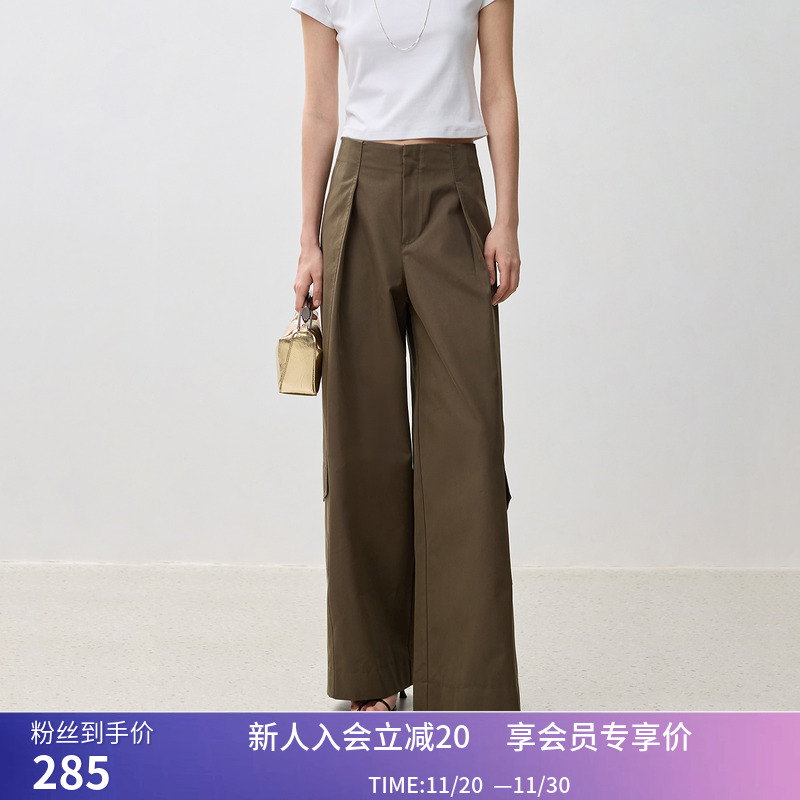 【商场同款】LILY秋新款宽松休闲遮肉显瘦舒适拖地裤阔腿裤女