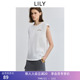T恤女短款 LILY2025夏新款 简约气质绣花全棉宽松休闲百搭通勤无袖