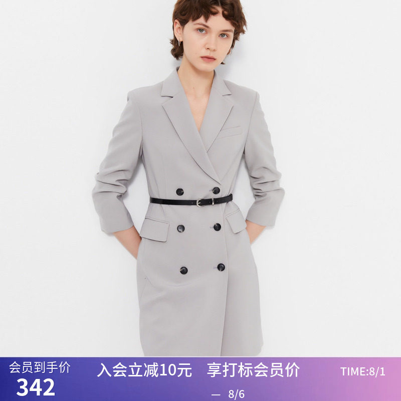 【商场同款】LILY春新款女装商务通勤款气质时尚西装式连衣裙