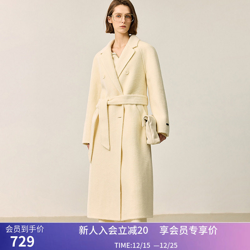 【100%绵羊毛】商场同款LILY冬新款女装收腰双面呢大衣外套女