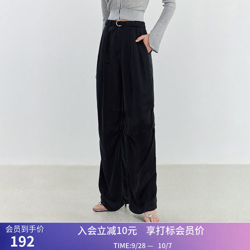 【商场同款】LILY夏新款女装设计感百搭显瘦阔腿工装休闲裤女