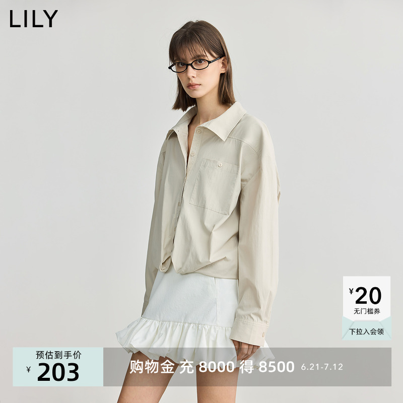 空气衫LILY2025春防紫外线宽松休闲百搭通勤薄款衬衫外套女短款
