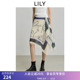 女装 LILY秋新款 森系定位小鹿几何印花垂感半身裙 商场同款
