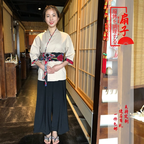 Пользовательский японский ресторан ресторан официант блюда для рабочей одежды и кимоно кимоно -суши -одежда для суши японский магазин продовольствия шеф -повар