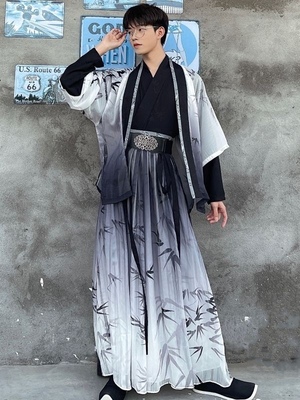 汉服男魏晋学生演出舞台服宋制款